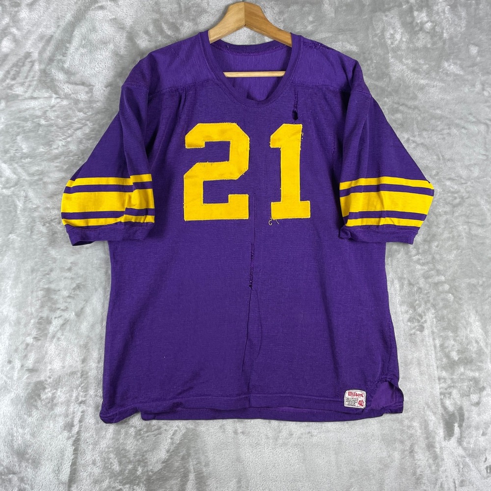True Vintage 50s Wilson Durene Jersey Mens 40 Medium Distressed Sportwear 60s